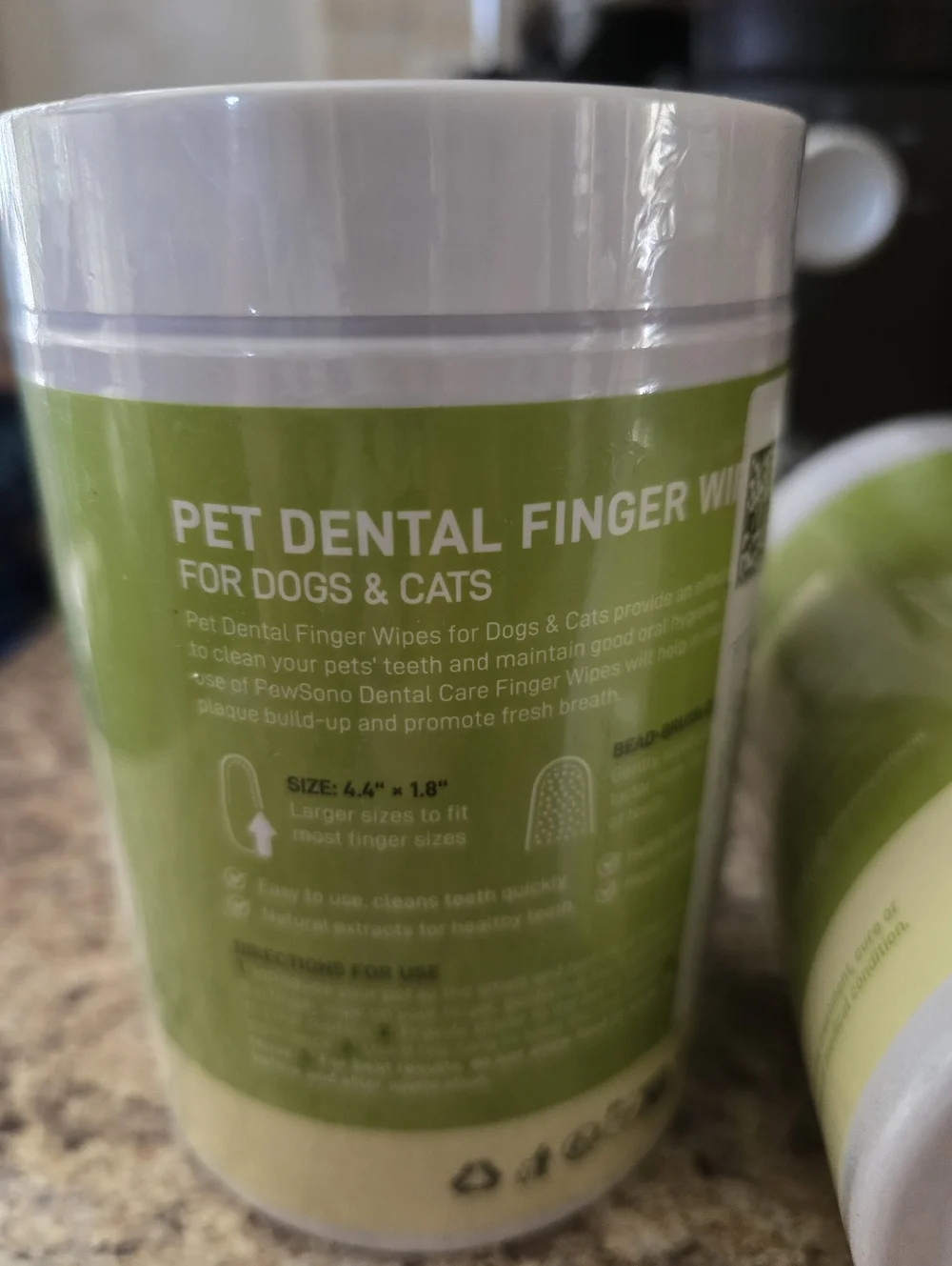 Pet Dental Finger Wipes - Green